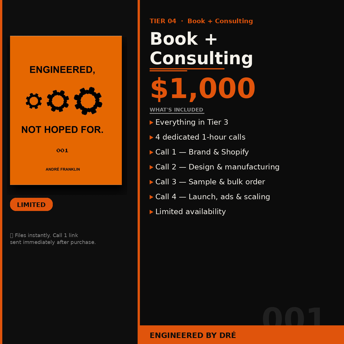 TIER 4 — Book + Consulting