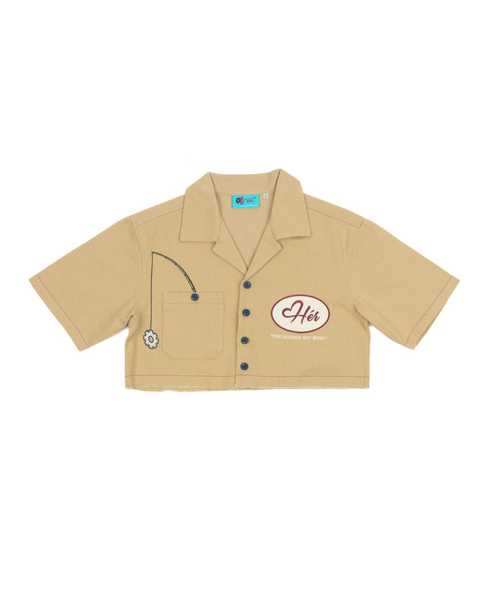 GONE FISHING "Hér" WORKSHIRT ( CROPPED )