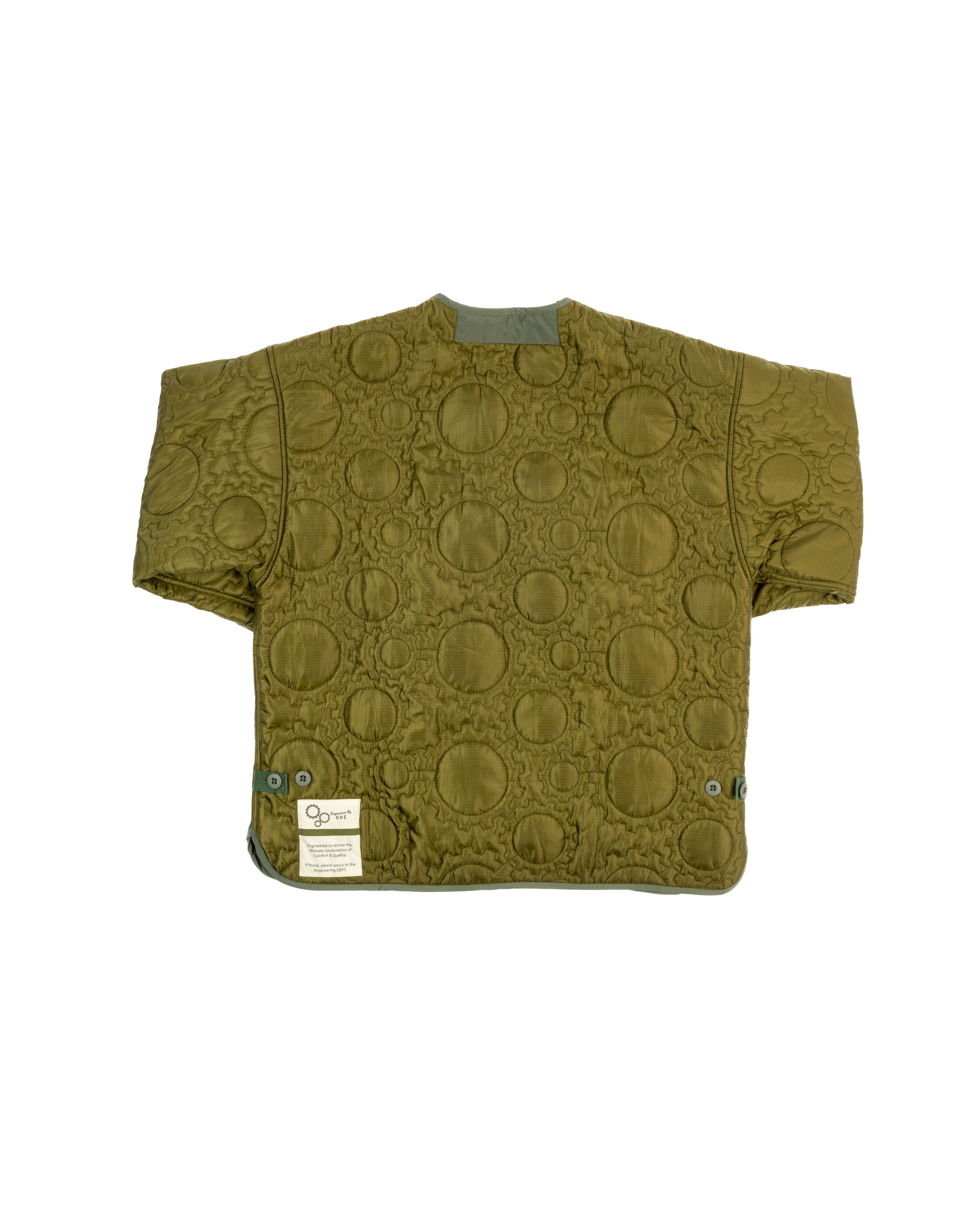Custom Gear Shaped Quilted Jacket (OLIVE GREEN)