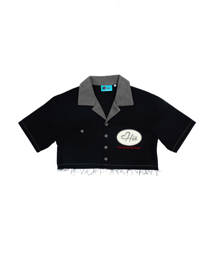 BLACK LUX "Hér" WORKSHIRT ( CROPPED )