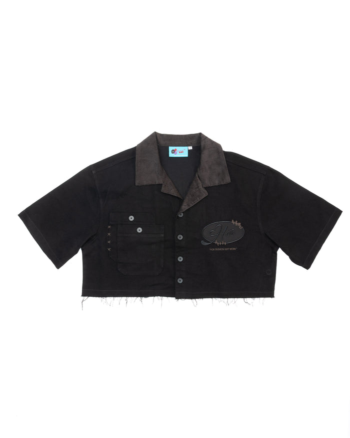 TRIPLE BLACK "Hér" WORKSHIRT ( CROPPED )