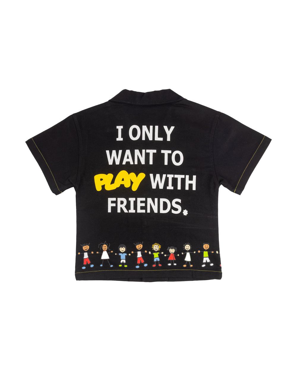 BLACK "WE ARE THE FUTURE" KIDS WORKSHIRT back view