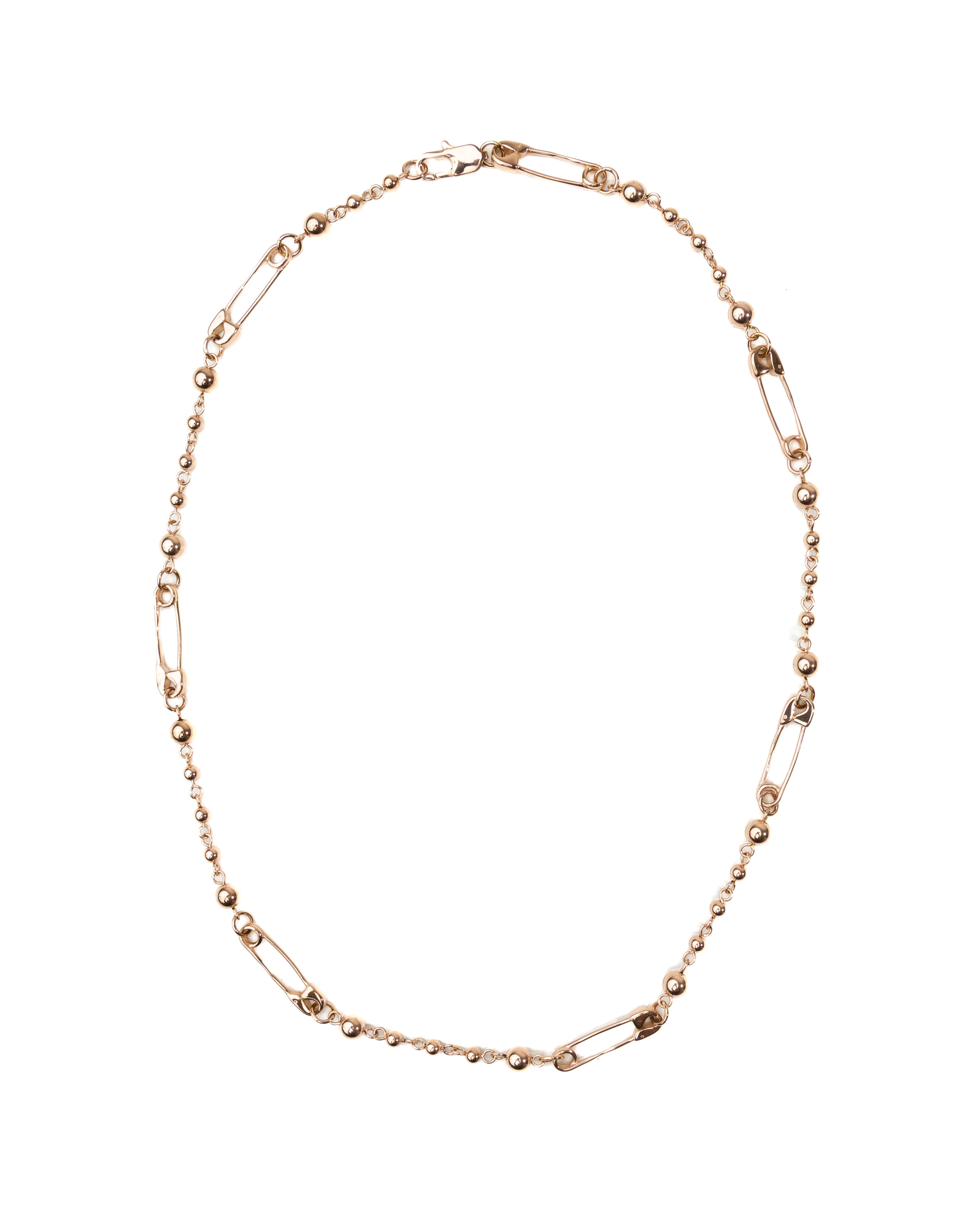 Safety Pin Necklace Rose Gold