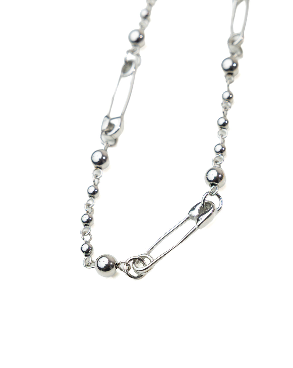 Safety Pin Necklace ( Silver ) — another view