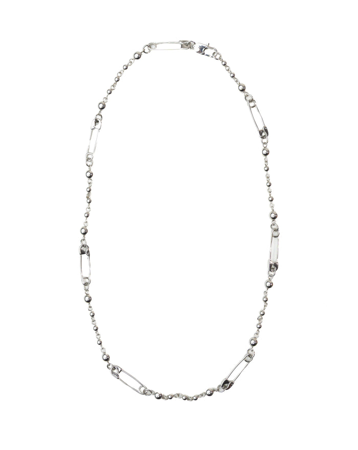 Safety Pin Necklace ( Silver )