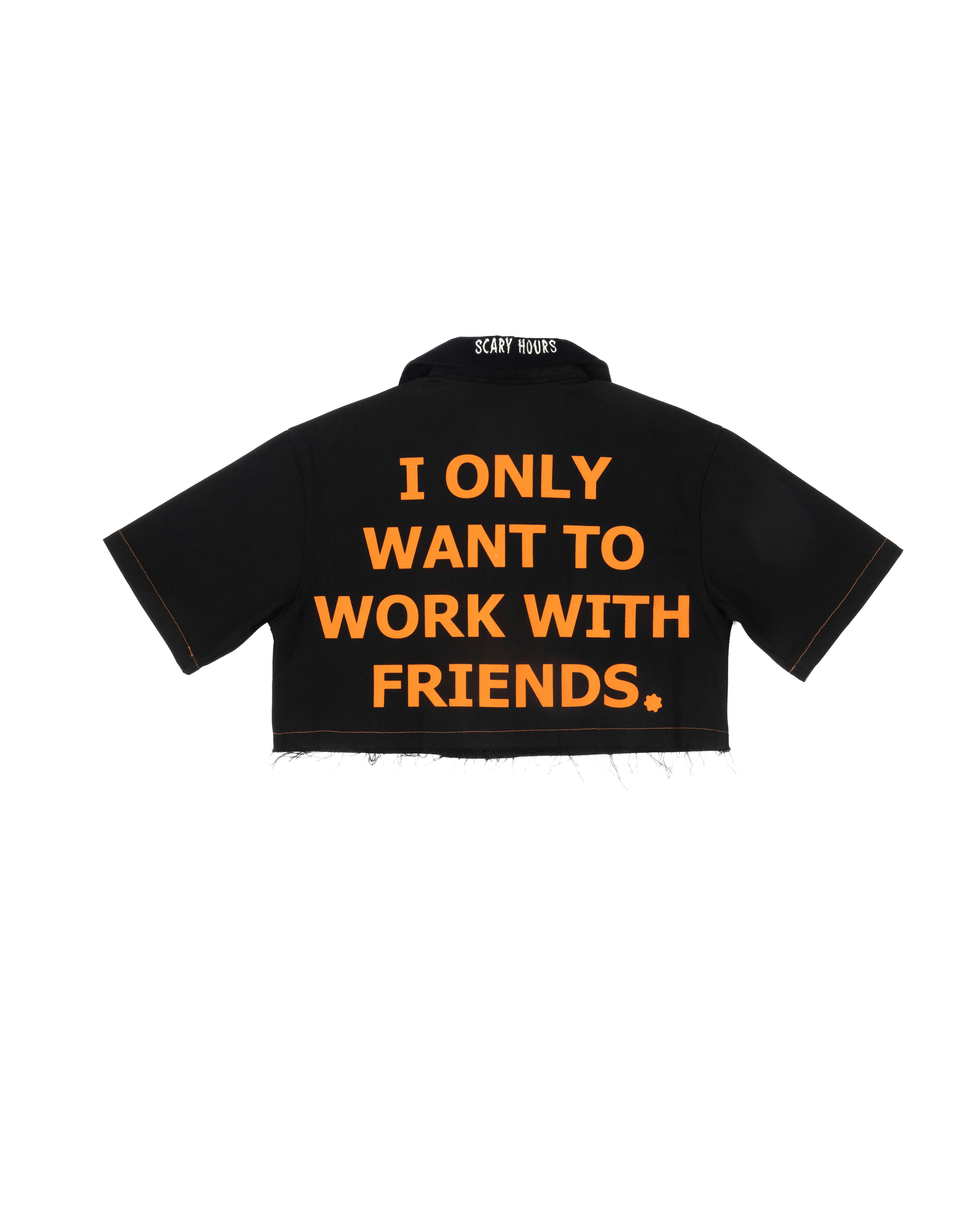 HALLOWEEN SCARY HOURS WORKSHIRT ( CROPPED )