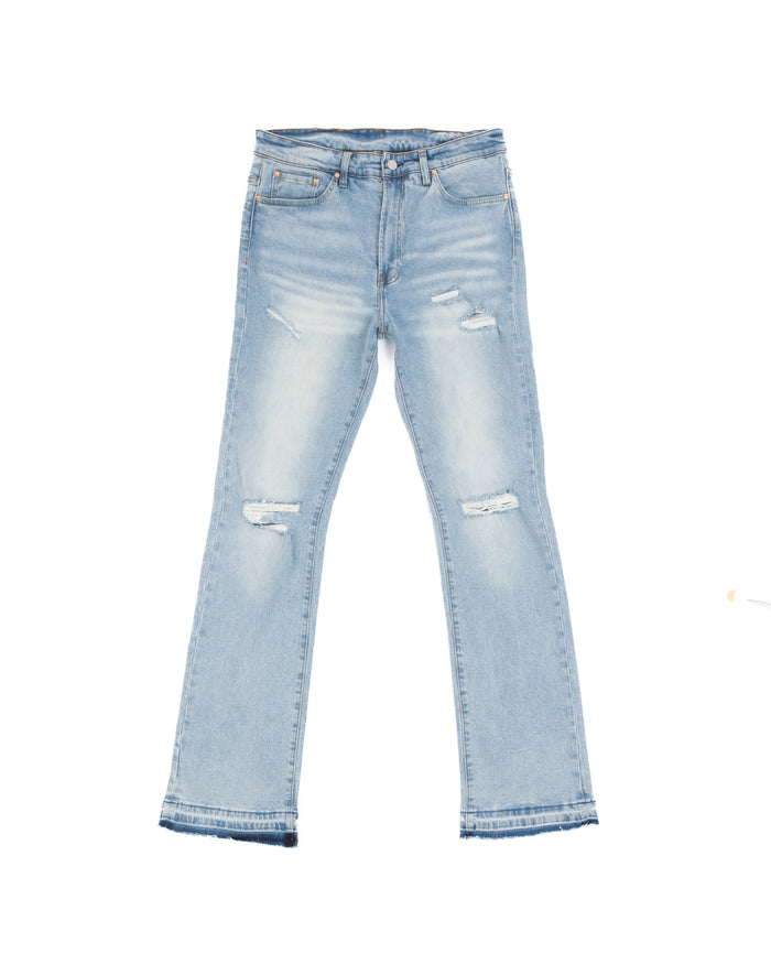 Distressed Wide Leg Denim